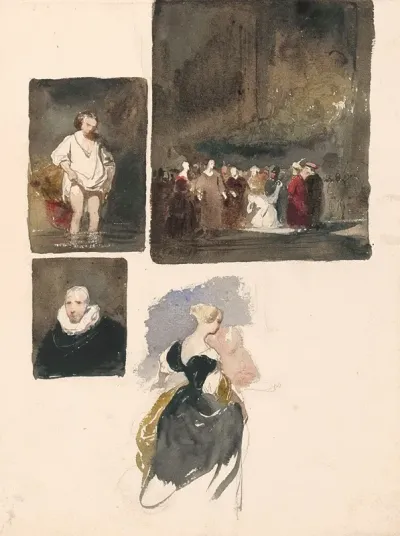 Woman Bathing In The River Christ And The Adulteress Cornelis Van Der Geest And Woman Seen From The Back