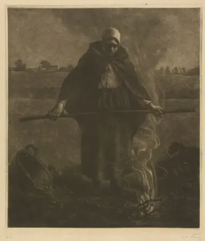 Woman Burning Weeds