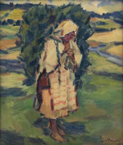 Woman Carrying A Sack
