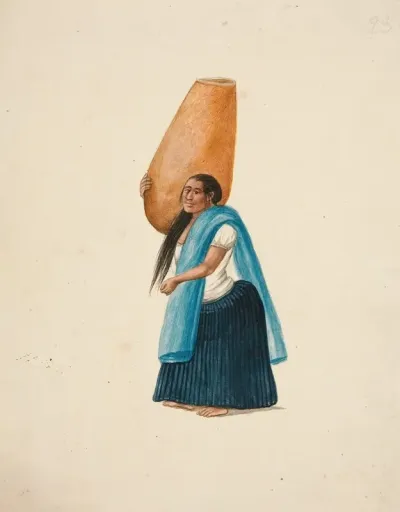 Woman Carrying Large Jar