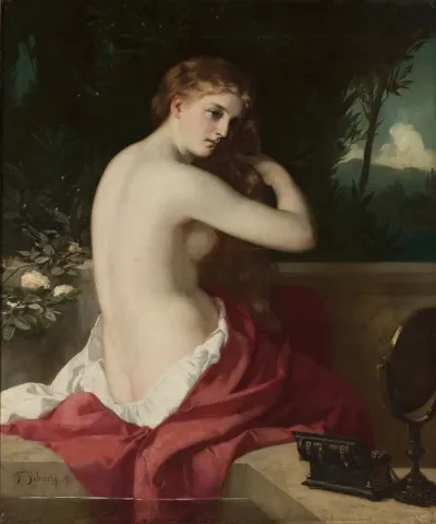 Woman Combing Hair