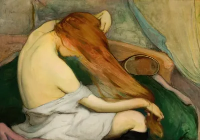 Woman Combing Her Hair 4