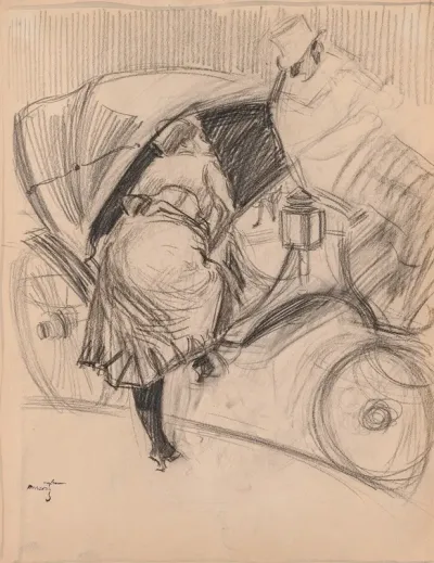 Woman Entering A Fiacre Recto