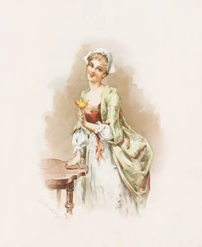 Woman Holding A Yellow Bird