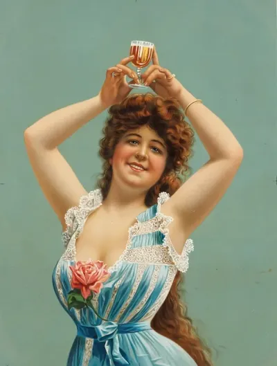 Woman Holding Glass Of Beer Over Her Head