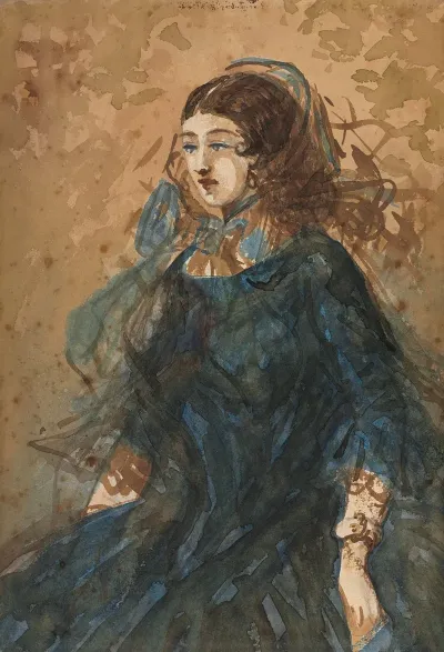 Woman In A Blue Dress 3