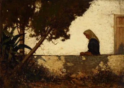 Woman In An Italian Garden
