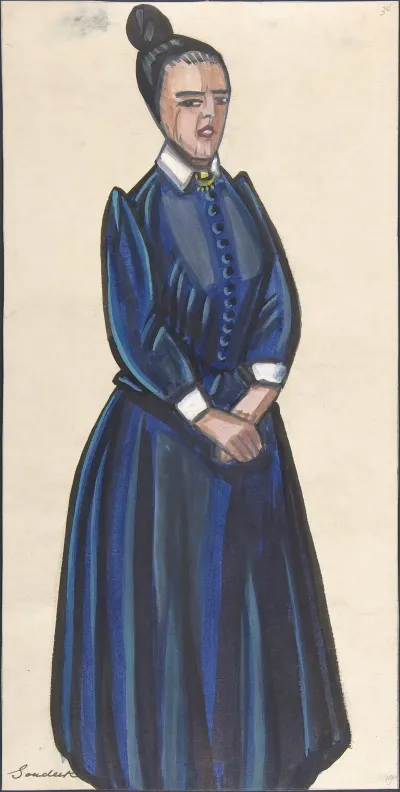 Woman In Blue Dress