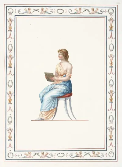 Woman In Classical Dress Reading