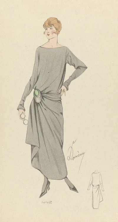 Woman In Gray Dress