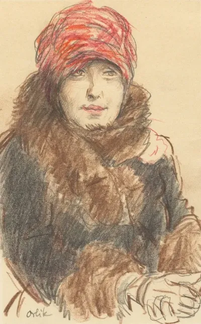 Woman In Hat And Coat