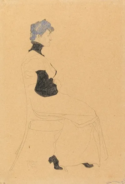 Woman In Profile Seated In A Chair