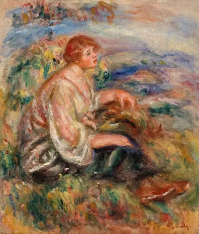 Woman In Tulle Blouse And Black Skirt Femme En Blouse De Tulle Et En Jupe Noire Dans Un Paysage