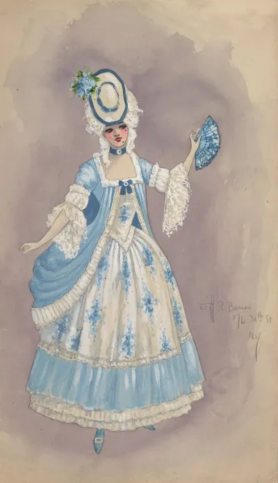 Woman In White And Light Blue Dress