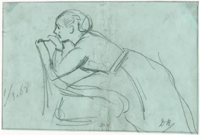 Woman Leaning On A Chair