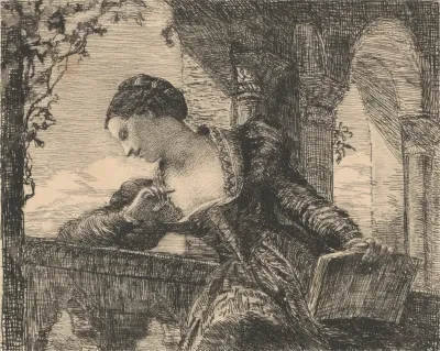 Woman Looking Out Of Window