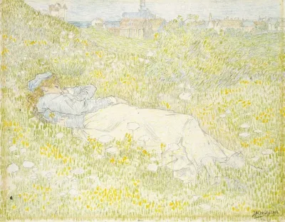 Woman Lying In The Dunes Near Noordwijk