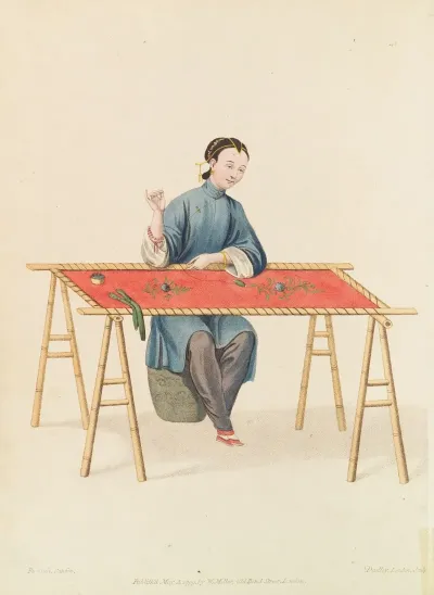 Woman Making Embroidery