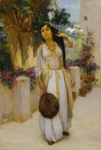 Woman Of Algiers On A Veranda