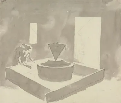 Woman Operating A Device Flour Mill
