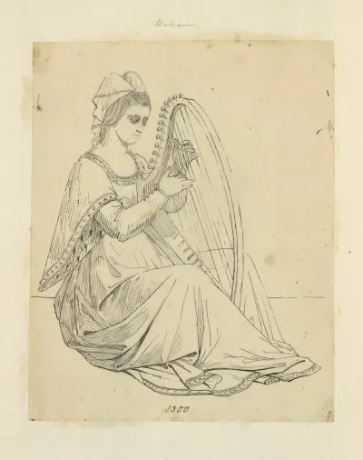 Woman Playing Harp 1300