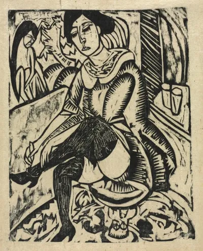 Woman Putting On Her Shoes