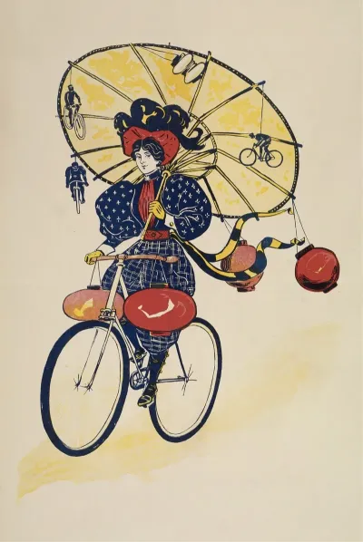 Woman Riding A Bicycle