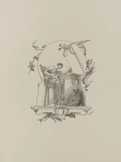 Woman Seated At Artists Table