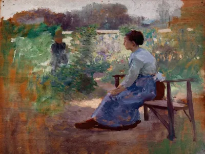 Woman Seated In A Garden 3