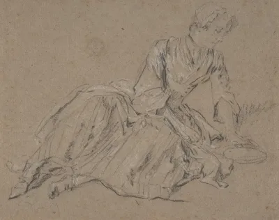 Woman Seated On The Ground