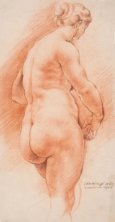 Woman Seen From Behind Half Turned To The Right