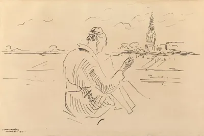 Woman Sewing Before Amersfoort