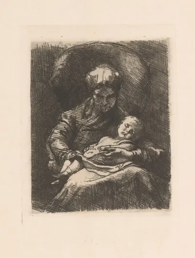 Woman Sitting In A Chair With A Child On Her Lap