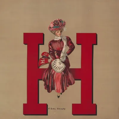 Woman Sitting On Giant H