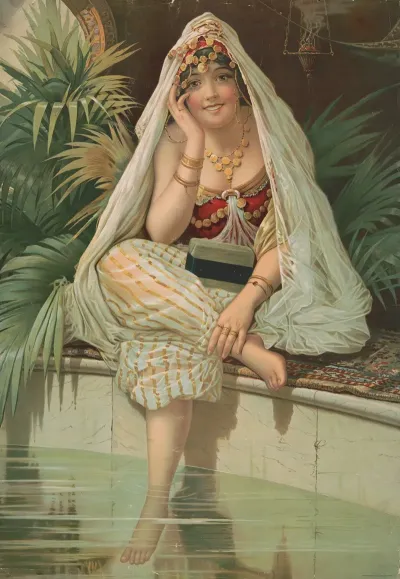 Woman Sitting With Foot In Water Next To Bar Of Soap
