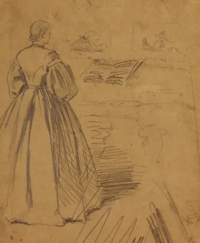 Woman Standing Before A Piano