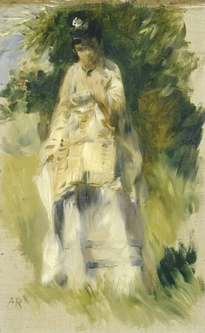 Woman Standing By A Tree