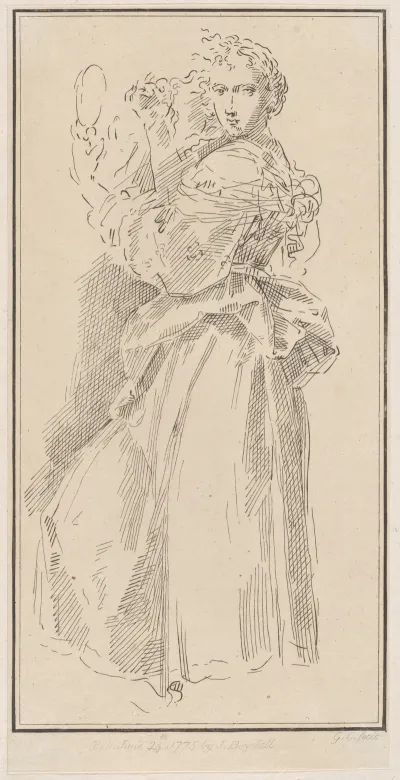 Woman Standing Holding A Mirror