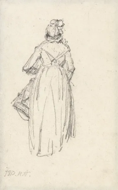 Woman Standing Seen From The Back
