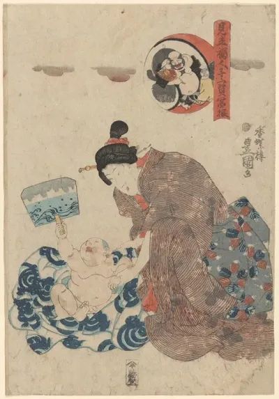 Woman Tending Infant