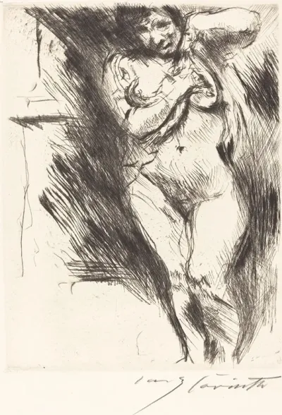 Woman Undressing Akt Mit Hochgehobenem Hemd