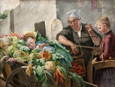 Woman Vegetable Vendor In France