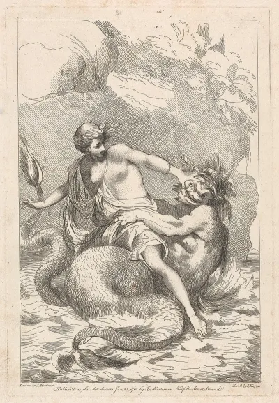 Woman Warding Off Monster