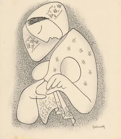 Woman Wearing Babushka