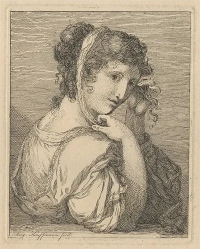 Woman Weeping Beside An Urn