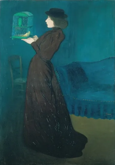 Woman With A Birdcage