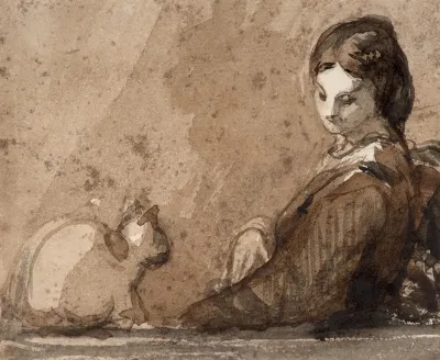 Woman With A Cat 2