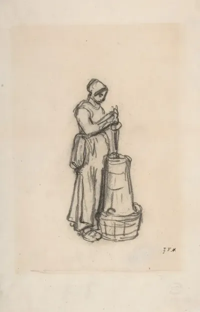 Woman With A Churn