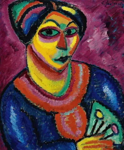 Woman With A Green Fan