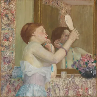 Woman With A Mirror Femme Qui Se Mire